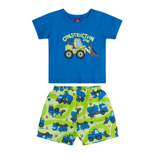 Conjunto-Construction-Zone-para-Bebe-Menino-com-Camiseta-e-Bermuda--Azul--Bee-Loop