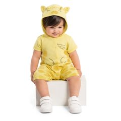 Macaquinho-Girafinha-Manga-Curta-para-Bebe-Menina--Amarelo--Quimby