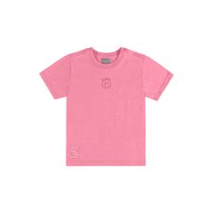Camiseta-Curta-Emoji-em-Meia-Malha-Infantil-Unissex--Rosa--Quimby