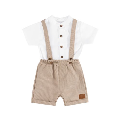 Conjunto-para-Bebes-Menino-com-Body-e-Bermuda-com-Suspensorio--Branco--Quimby