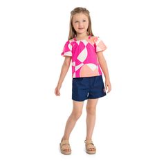 Conjunto-com-Bata-Manga-Curta-de-Alcinhas-e-Short-Infantil--Rosa-Pink--Quimby