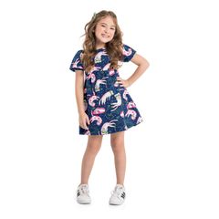 Vestido-Manga-Curta-Infantil-com-Alcas--Azul--Quimby