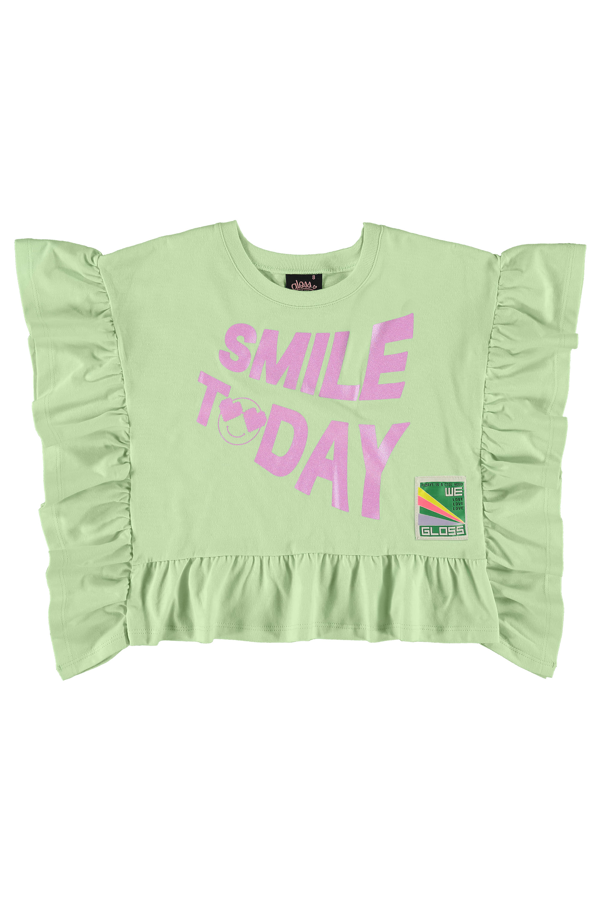 Blusa Smile Today Manga Curta em Meia Malha (Verde Claro) Gloss - Imagem 2