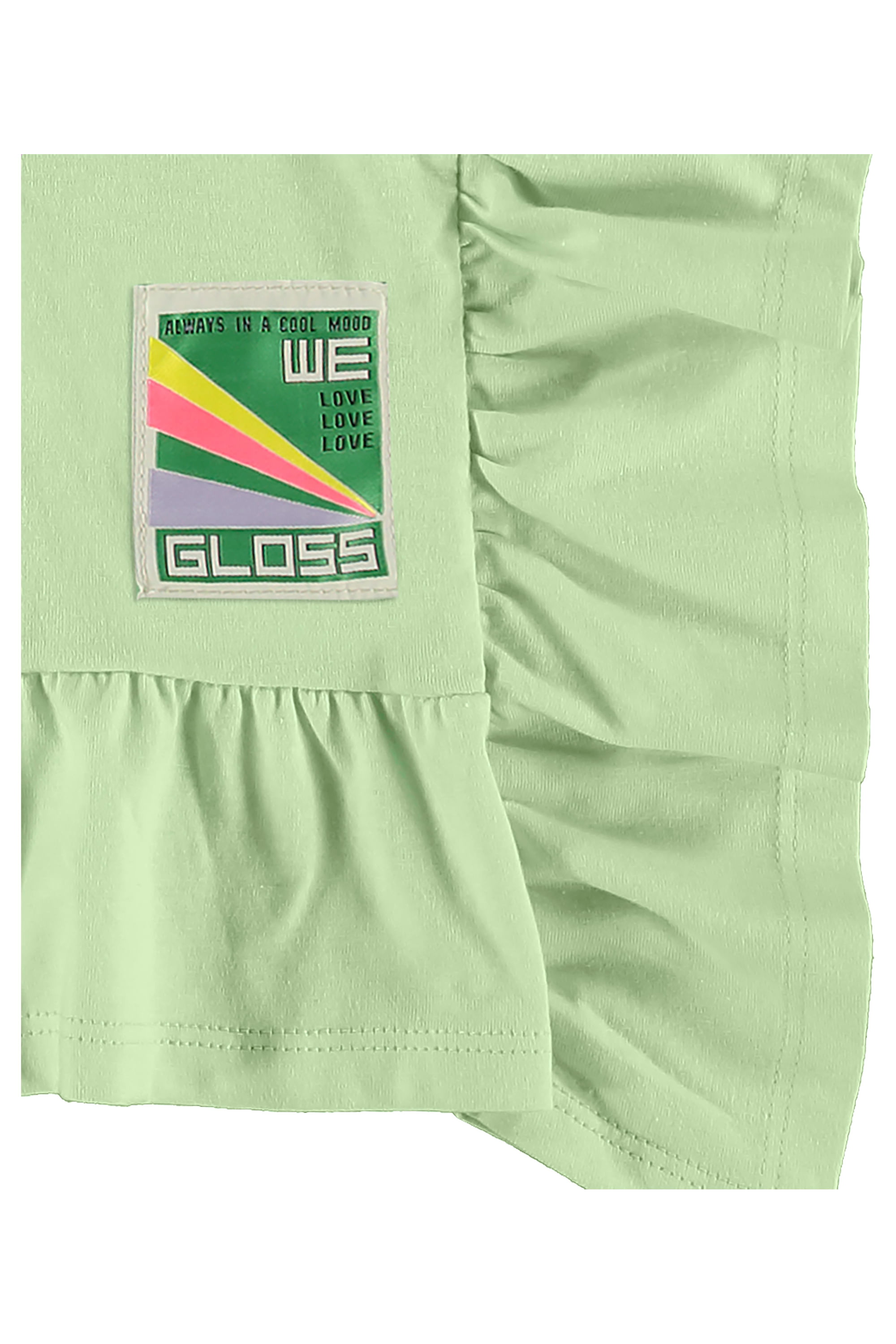 Blusa Smile Today Manga Curta em Meia Malha (Verde Claro) Gloss - Imagem 4