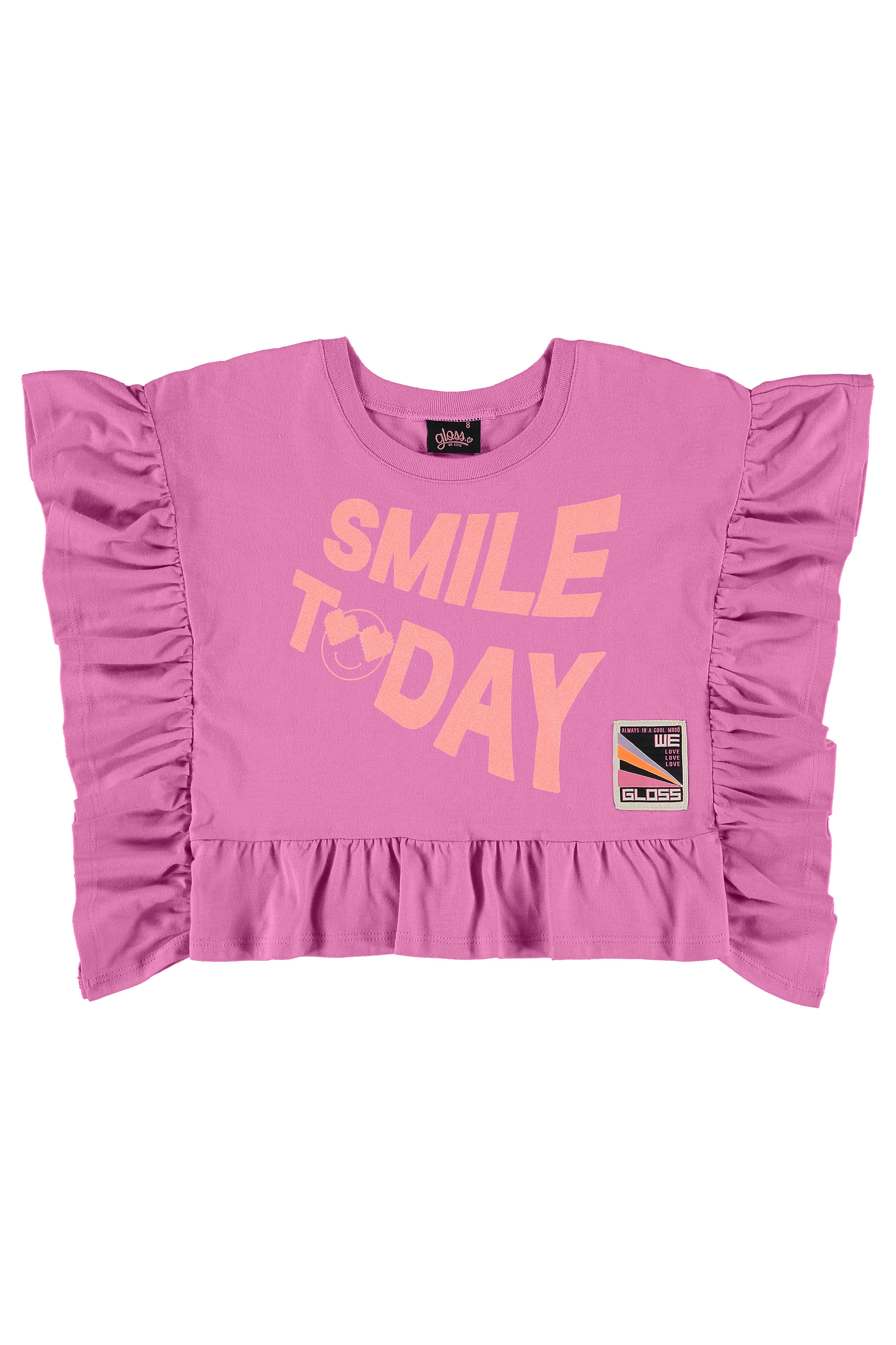 Blusa Smile Today Manga Curta em Meia Malha (Rosa) Gloss - Imagem 2