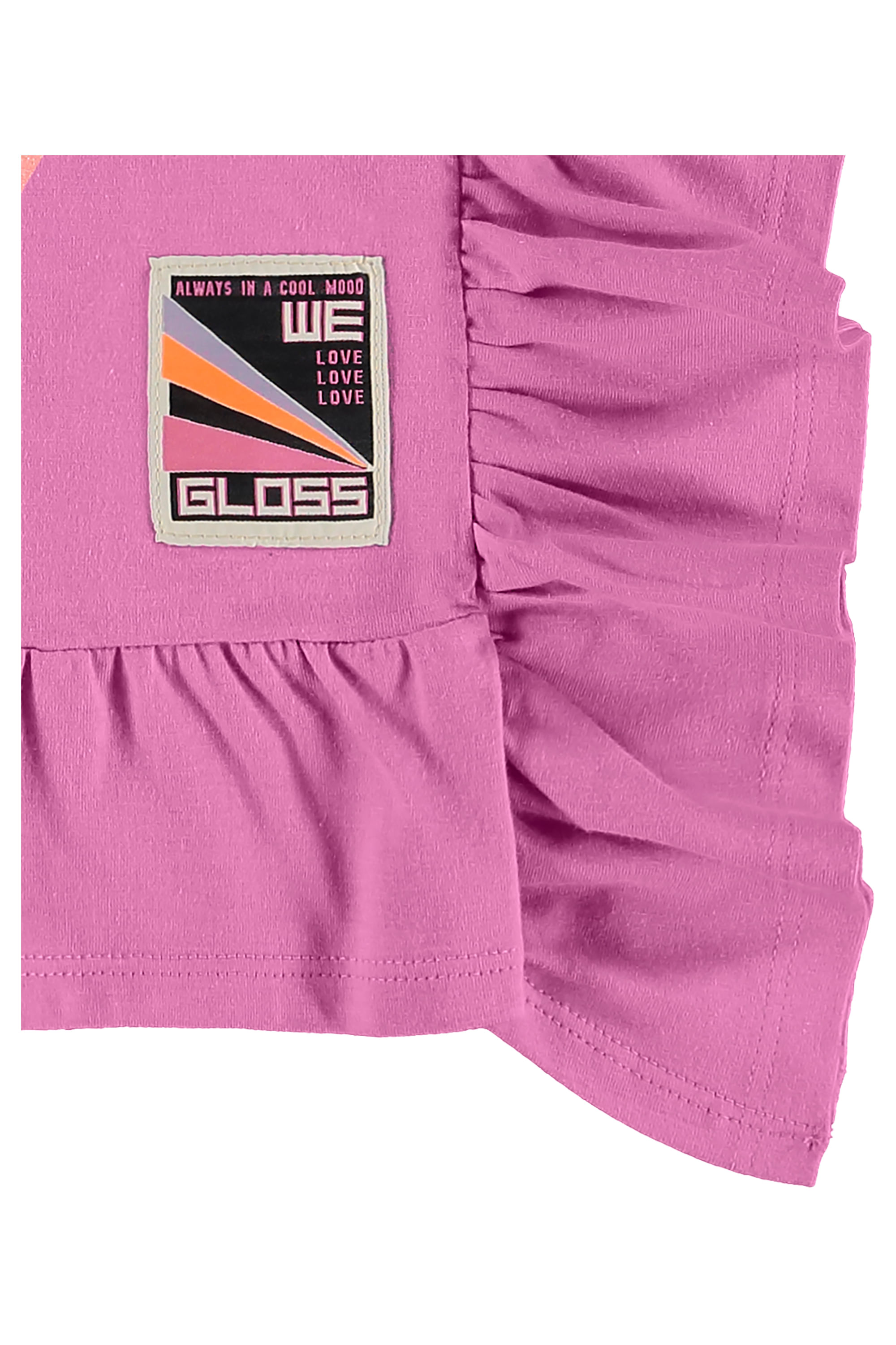 Blusa Smile Today Manga Curta em Meia Malha (Rosa) Gloss - Imagem 4