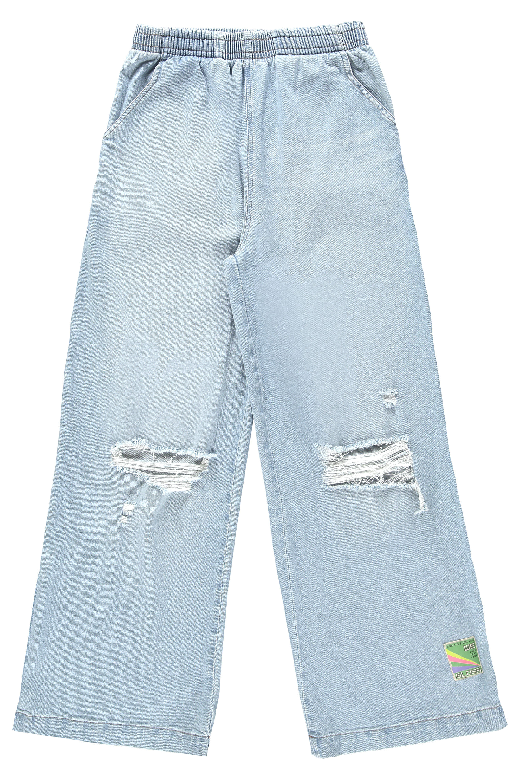 Calça Wide Leg Jeans Juvenil (Azul) Gloss - Imagem 2