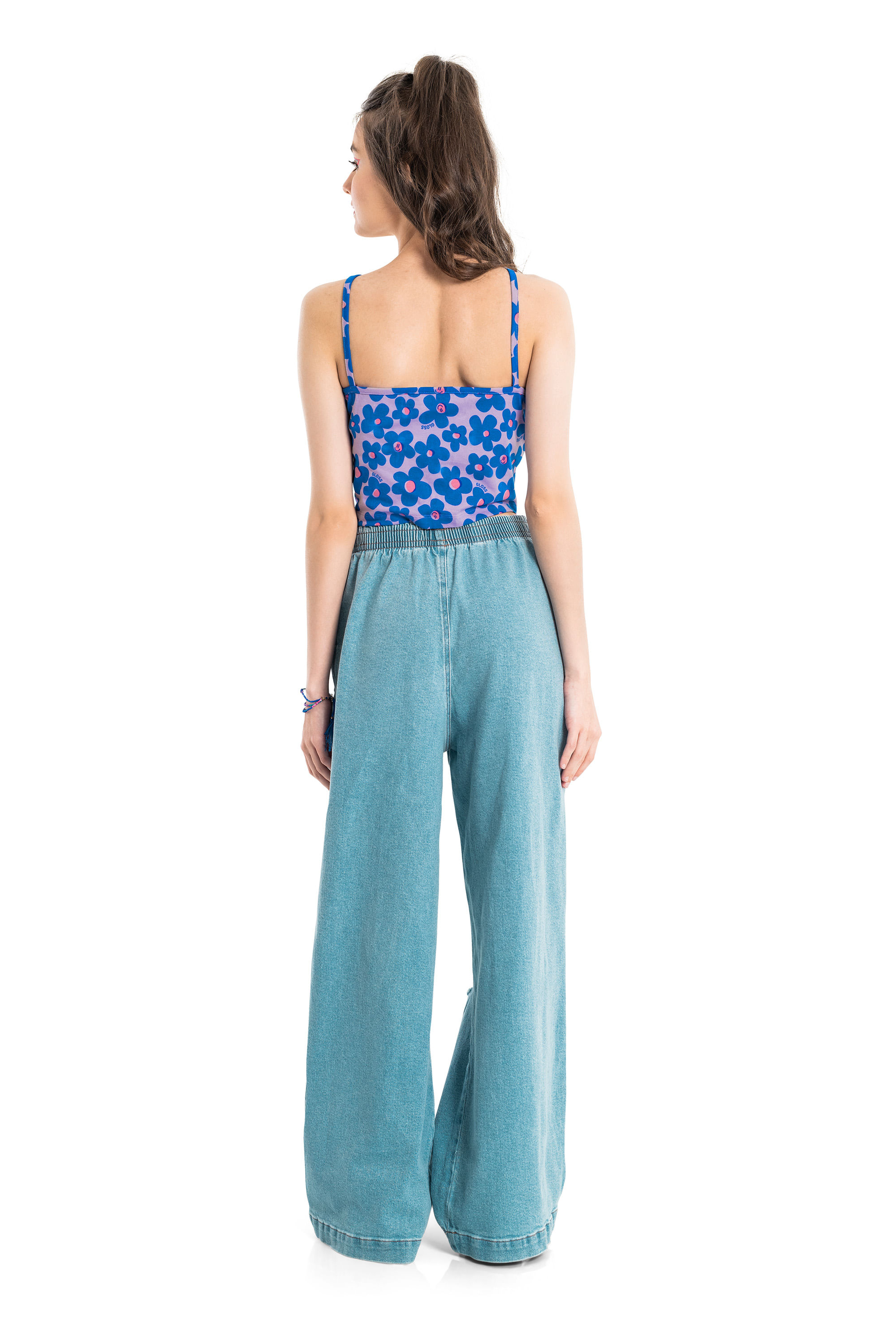 Top Cropped Juvenil em Cotton (Roxo) Gloss - Imagem 3