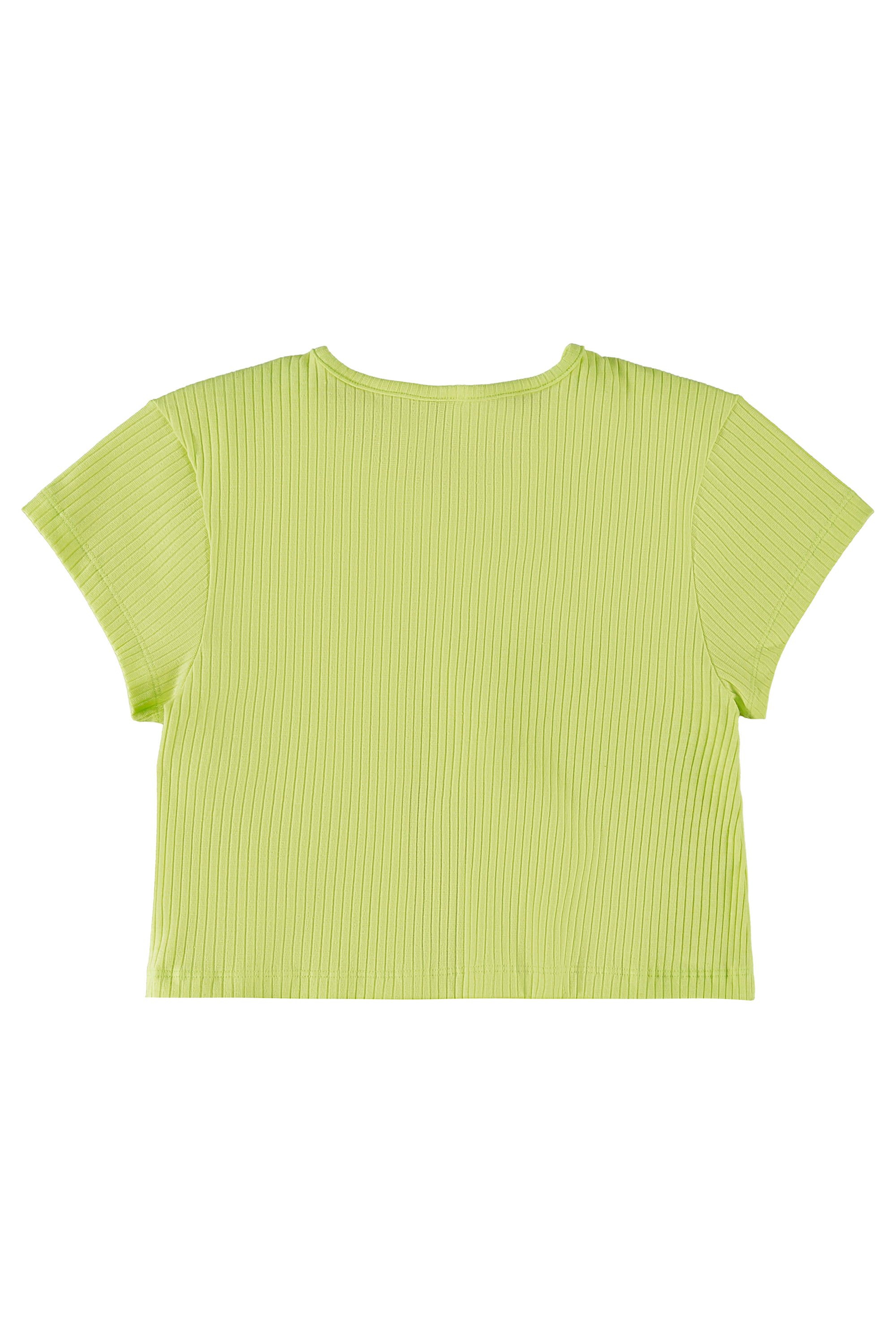 Blusa Cropped de Mangas Curtas em Ribana (Verde Claro) Gloss - Imagem 3