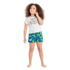 Pijama-Bananinha-Infantil-Feminino-com-Blusa-e-Short-em-Meia-Malha--Branco--Quimby