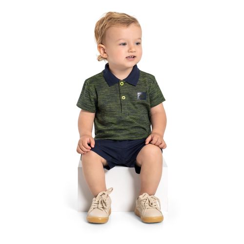 Conjunto-com-Camisa-Polo-e-Bermuda-em-Sarja-para-Bebes--Verde--Quimby