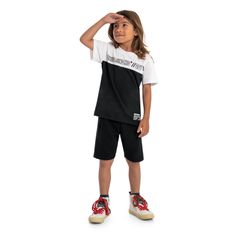 Camiseta-Genius-Mind-Kid-Manga-Curta-Infantil-para-Meninos-em-Meia-Malha--Branco--Quimby