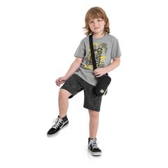 Conjunto-Infantil-Masculino-com-Camiseta-Tropical-Sports-e-Bermuda--Cinza--Quimby