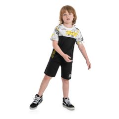 Conjunto-Infantil-com-Camiseta-Adventurer-e-Bermuda-para-Meninos--Branco--Quimby