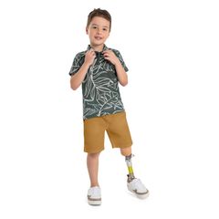 Conjunto-Infantil-com-Camisa-Polo-e-Bermuda-em-Sarja-para-Meninos--Verde--Quimby