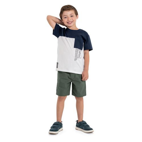 Conjunto-Infantil-Camiseta-em-Meia-Malha-e-Bermuda-para-Meninos--Azul--Quimby