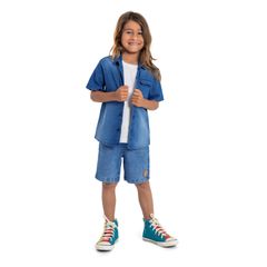 Camisa-Jeans-Infantil-para-Menino--Azul--Quimby