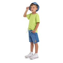 Bermuda-Jeans-com-Elastano-Infantil-Masculina--Azul--Quimby