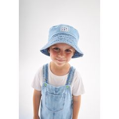 Bucket-Hat-Infantil-em-Jeans-Para-Menino--Azul--Up-Baby