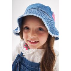 Bucket-Hat-Infantil-em-Jeans-Para-Menina--Azul--Up-Baby
