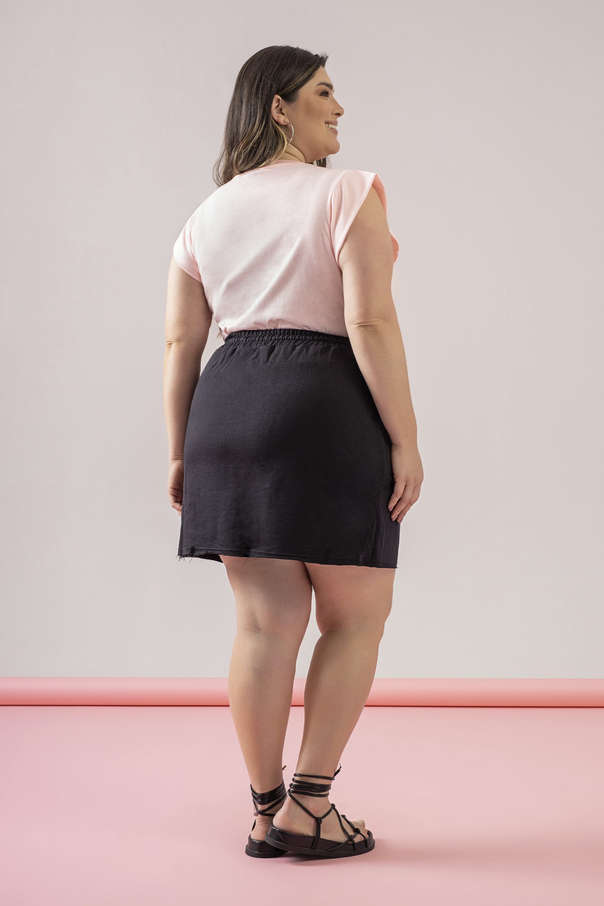 Blusa Muscle Tee Feminino em Meia Malha (Rosa) Just Basic - Imagem 2