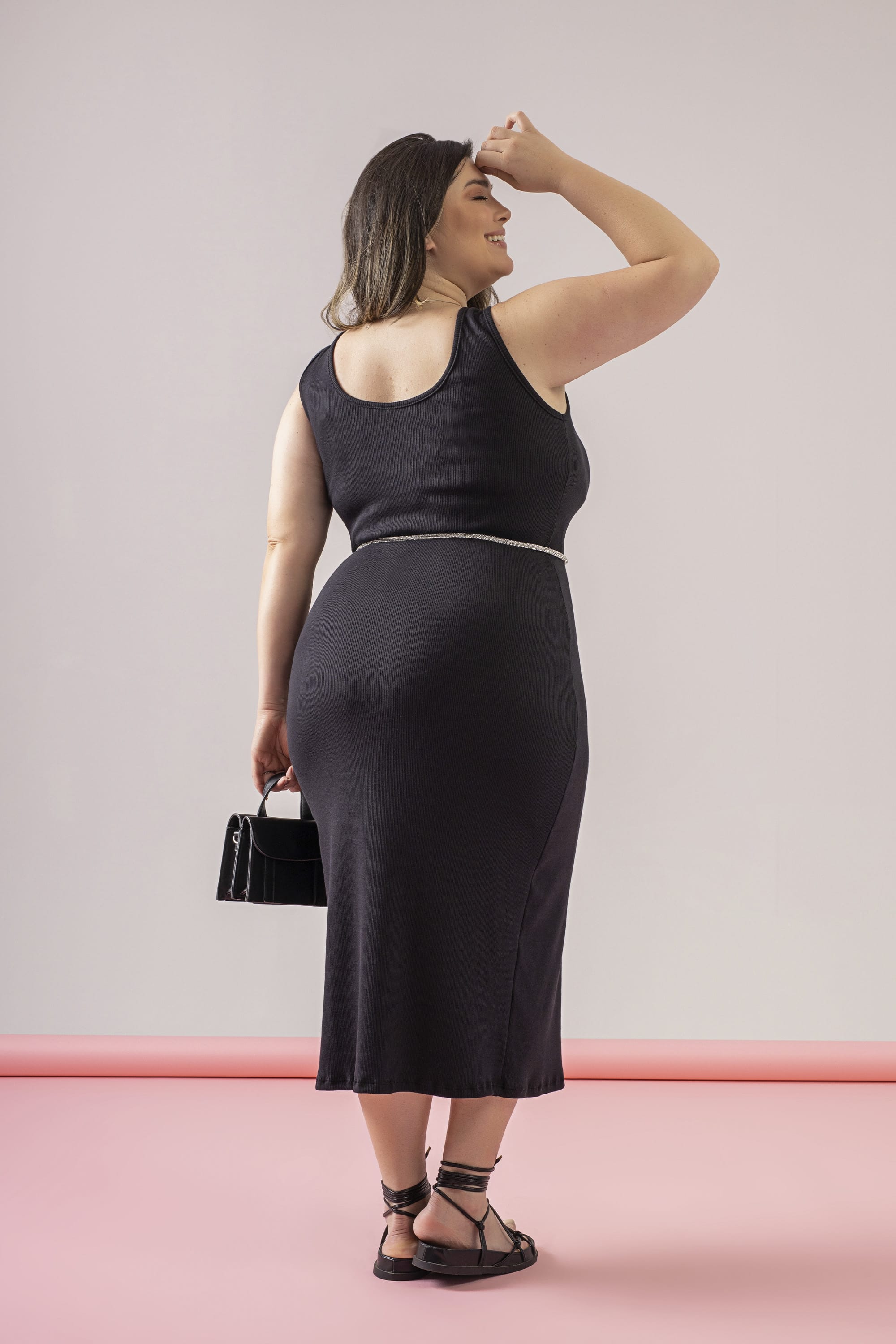 Vestido Regata Básico em Ribaninha (Preto) Just Basic - Imagem 2