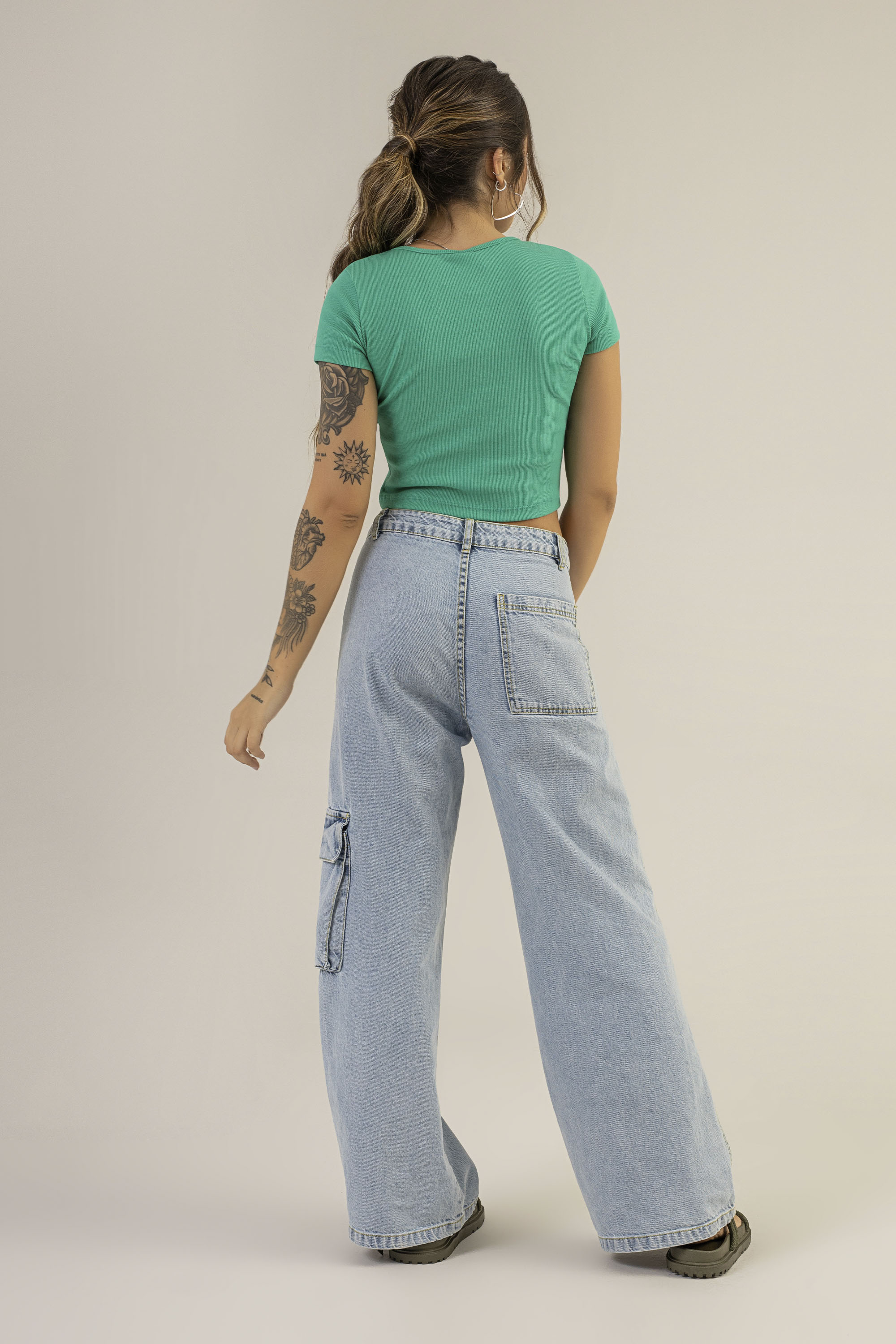 Blusa Cropped Adulto em Ribana (Verde) The Philippines - Imagem 2