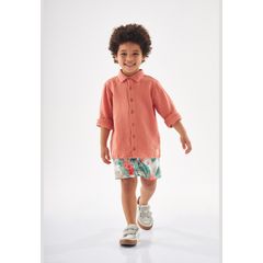 Conjunto-Infantil-Camisa-e-Bermuda--Salmao--Up-Baby