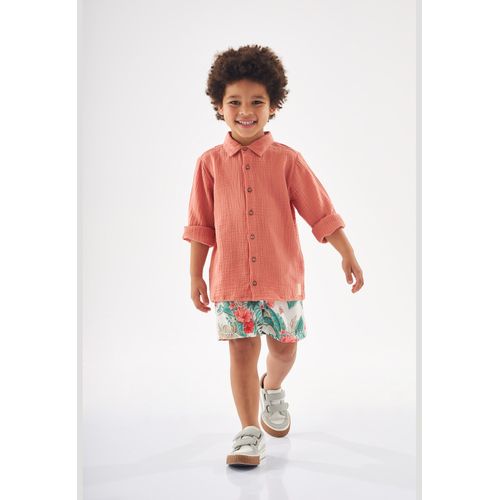 Conjunto-Infantil-Camisa-e-Bermuda--Salmao--Up-Baby
