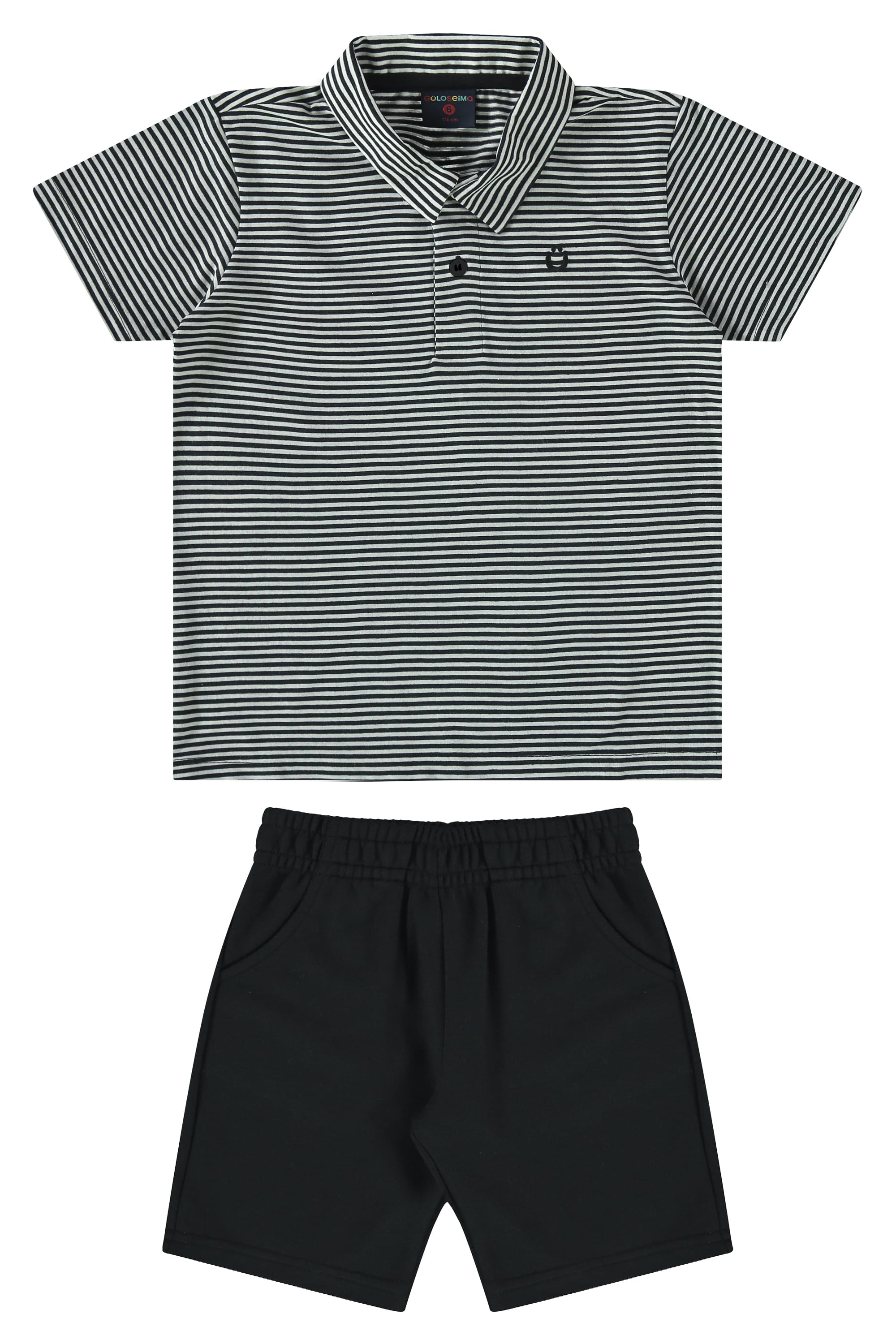 Conjunto Polo e Bermuda Infantil (Preto) Guloseima - Imagem 2