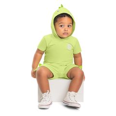 Camiseta-Basica-Dino-Unissex-para-Bebe--Verde--Quimby