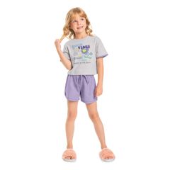 Pijama-Infantil-com-Cropped-e-Short--Cinza--Quimby