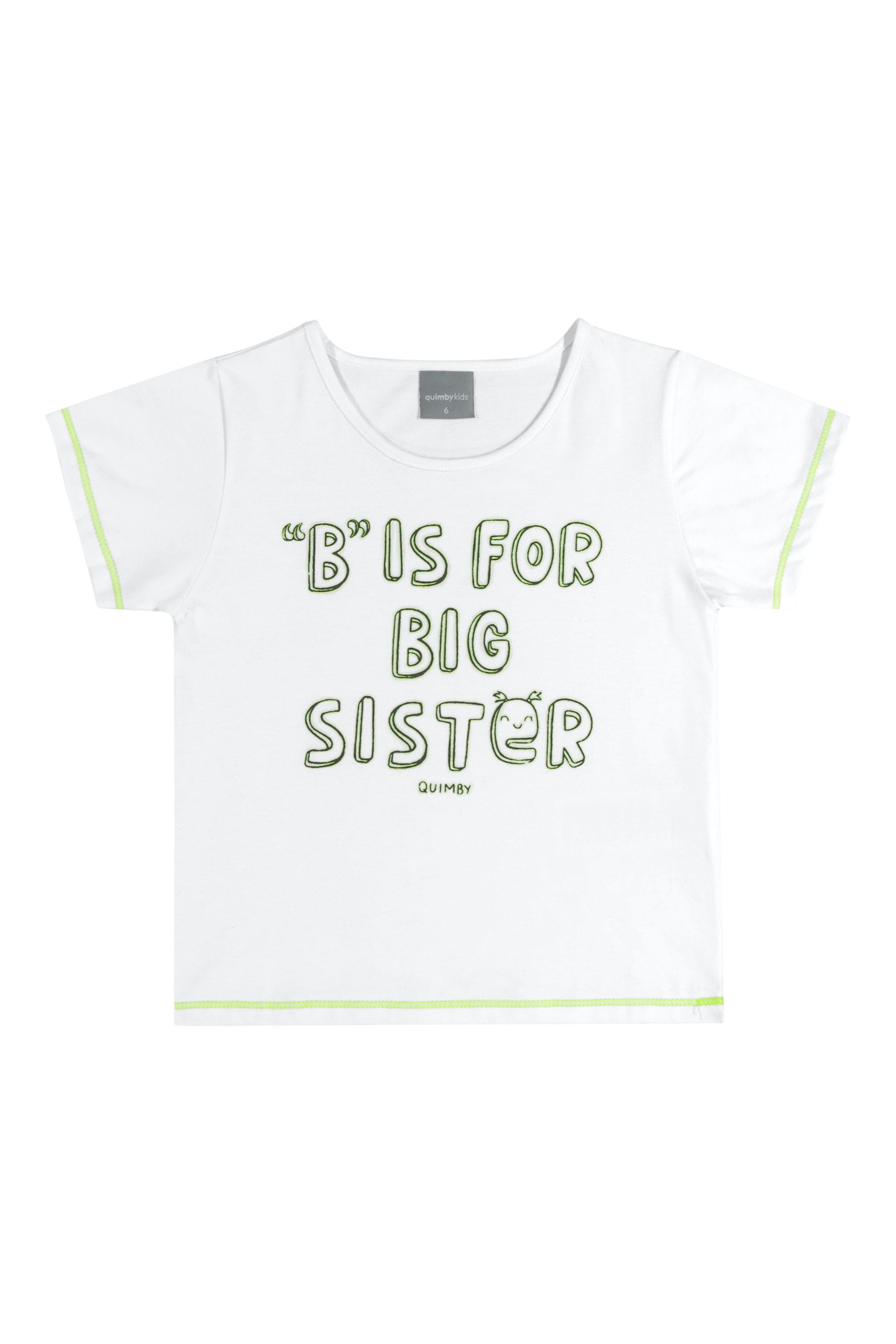 Pijama Curto Infantil para Menina em Meia Malha (Branco) Quimby - Imagem 3