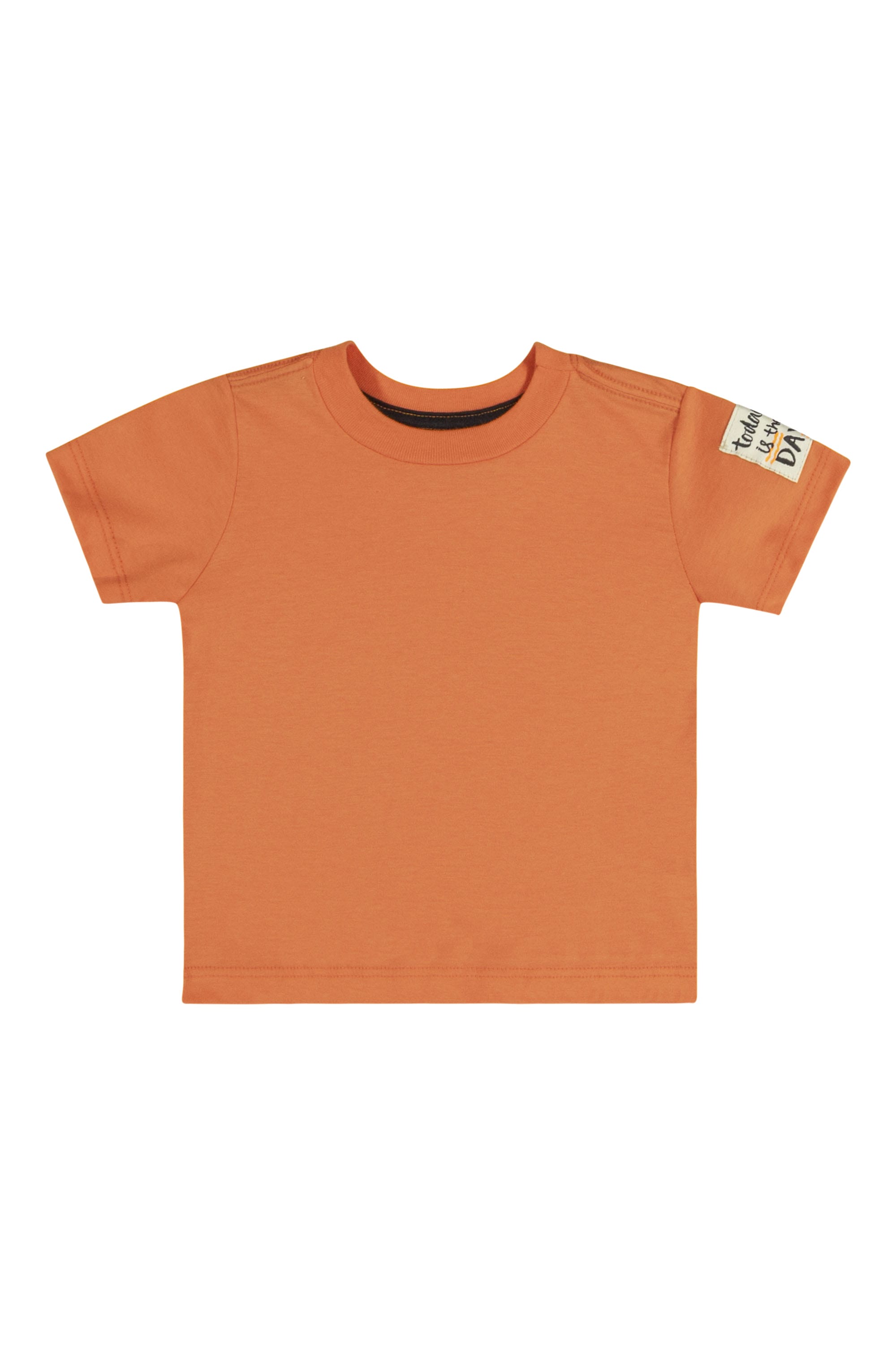 Conjunto com Camiseta e Jardineira Estampada para Bebê (Laranja) Quimby - Imagem 2