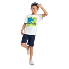 Camiseta-Save-Nature-Infantil-para-Menino--Branco--Quimby