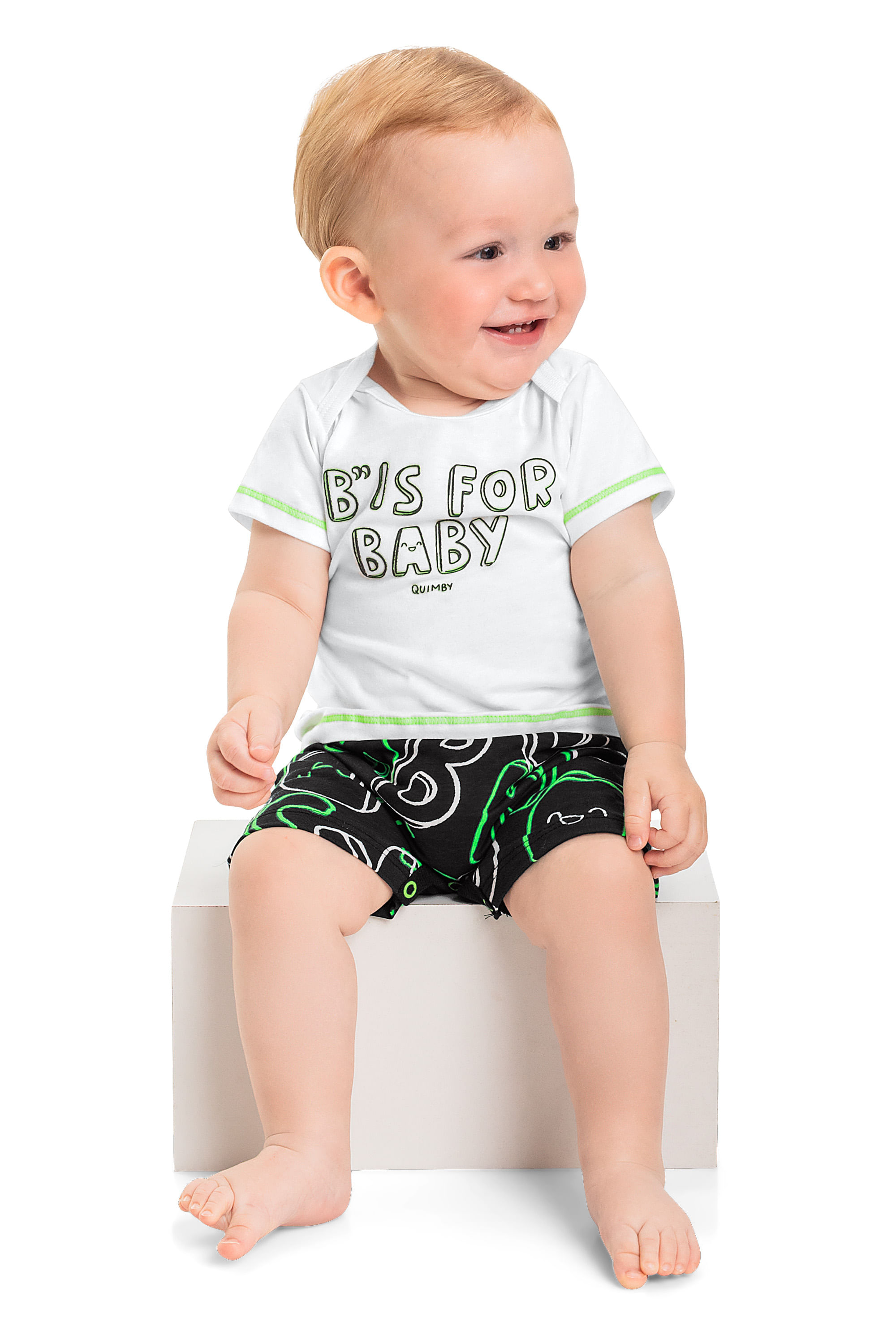 Macaquinho Pijama para Bebê (Branco) Quimby