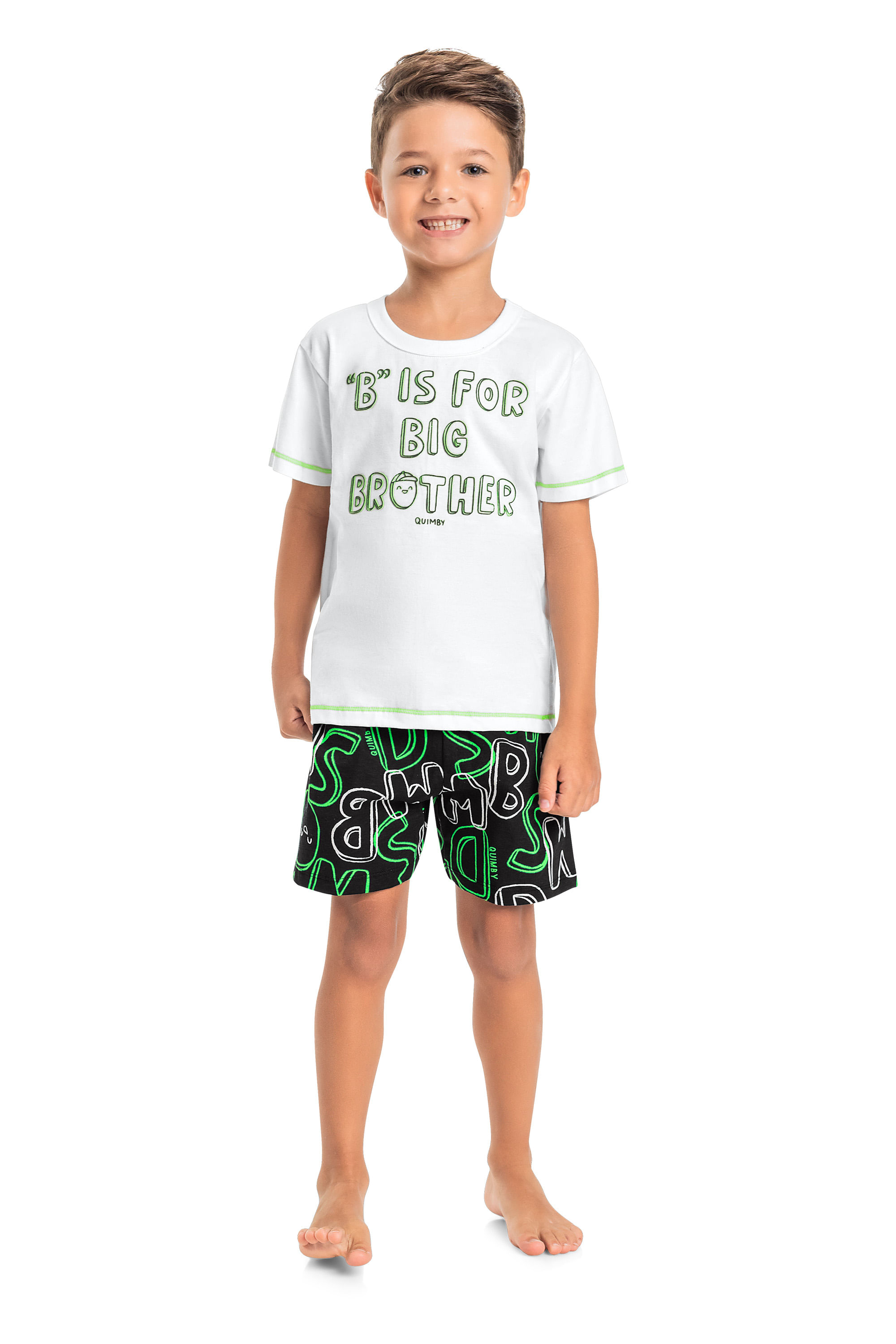 Pijama Infantil Menino (Branco) Quimby