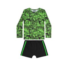 Conjunto-de-Praia-Camiseta-e-Sunga-Infantil--Verde--Quimby-