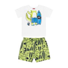 Conjunto-Infantil-Camiseta-e-Bermuda--Branco--Bee-Loop