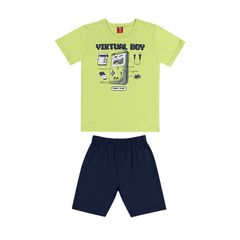 Conjunto-Bermuda-e-Camiseta-Infantil--Verde--Bee-Loop