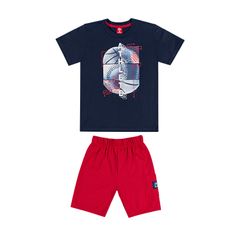 Conjunto-Infantil-Menino-Bermuda-e-Camiseta--Azul--Bee-Loop