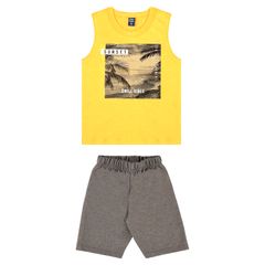 Conjunto-Chill-Vibes-Infantil-para-Meninos--Amarelo--Bee-Loop