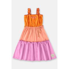 Vestido-Tricolor-Elegance-Infantil--Laranja--Up-Baby