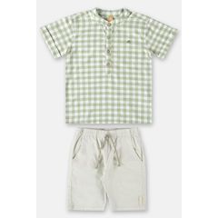 Conjunto-com-Camisa-Xadrez-e-Bermuda-Infantil--Verde--Up-Baby