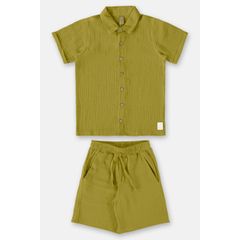 Conjunto-com-Camisa-e-Bermuda-para-Menino--Verde--Up-Baby