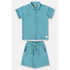 Conjunto-com-Camisa-e-Bermuda-para-Menino--Azul--Up-Baby