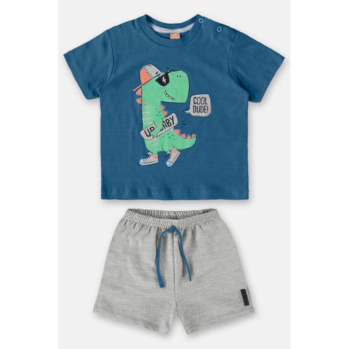 Conjunto-para-Bebe-Menino-com-Bermuda-e-Camiseta--Azul--Up-Baby