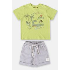 Conjunto-Camiseta-e-Bermuda-Bebe-Menino--Verde--Up-Baby