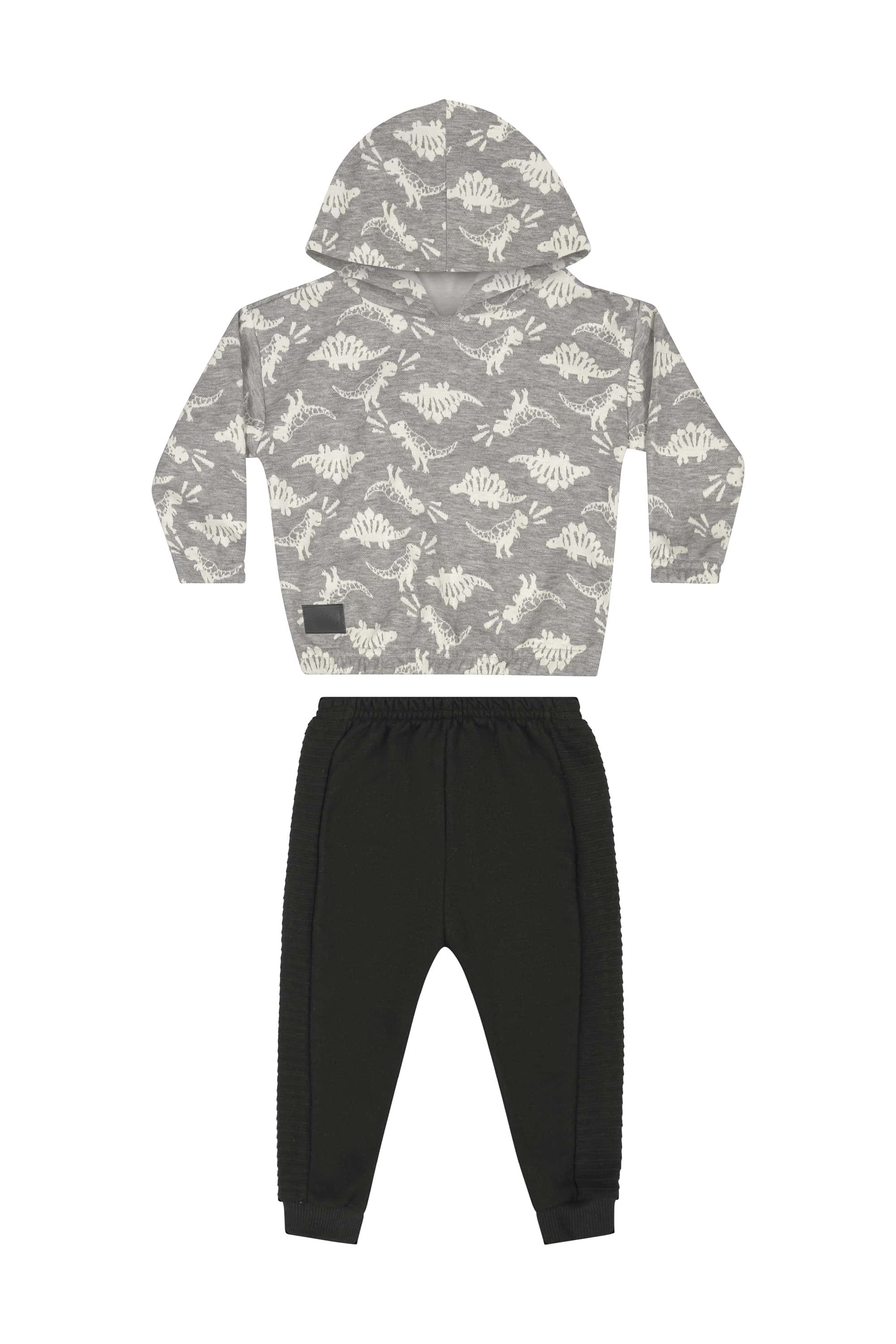 Conjunto Blusão e Calça para Bebê Menino (Cinza) Quimby - Imagem 2