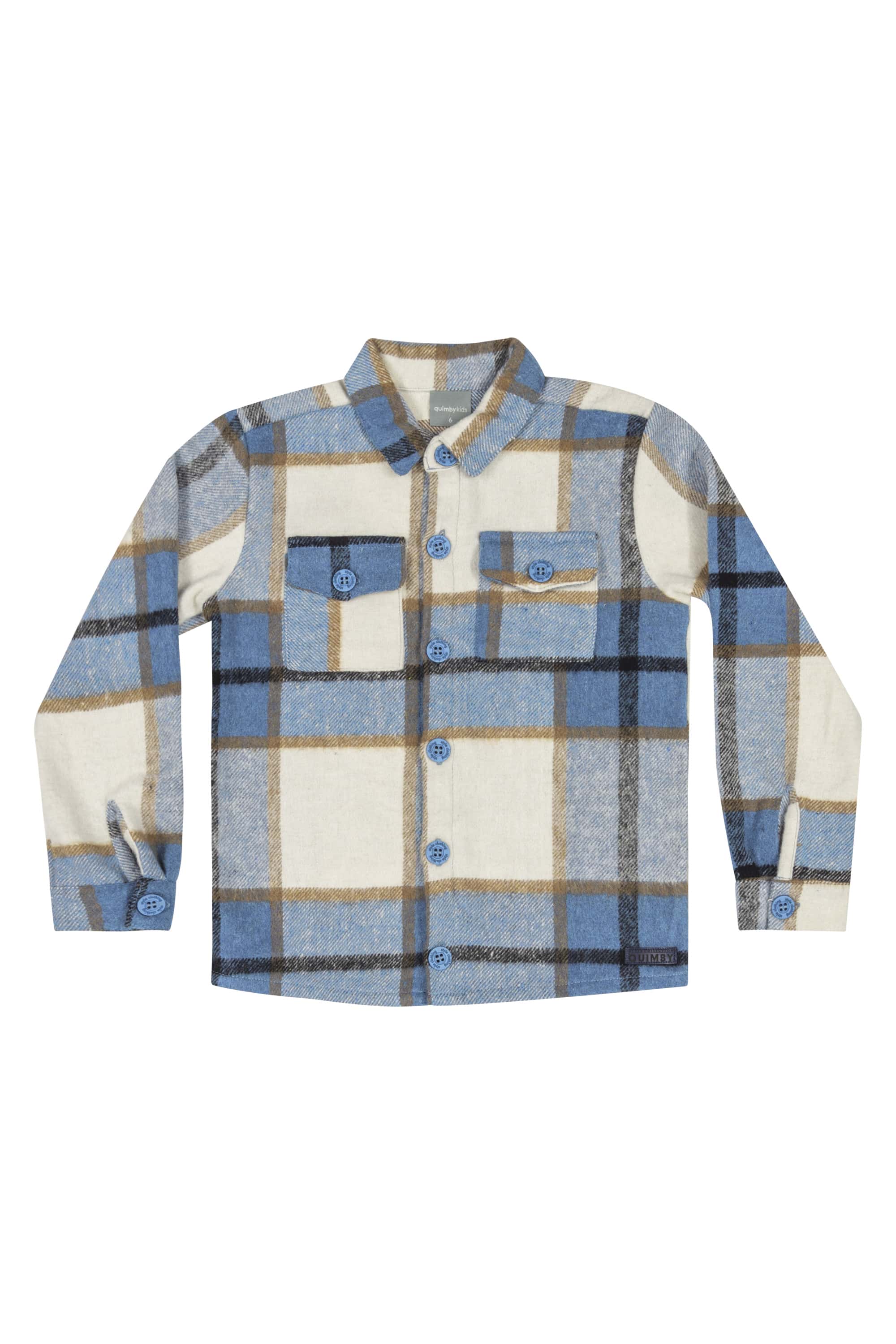 Camisa de Flanela Xadrez Infantil para Menino (Azul) Quimby - Imagem 2